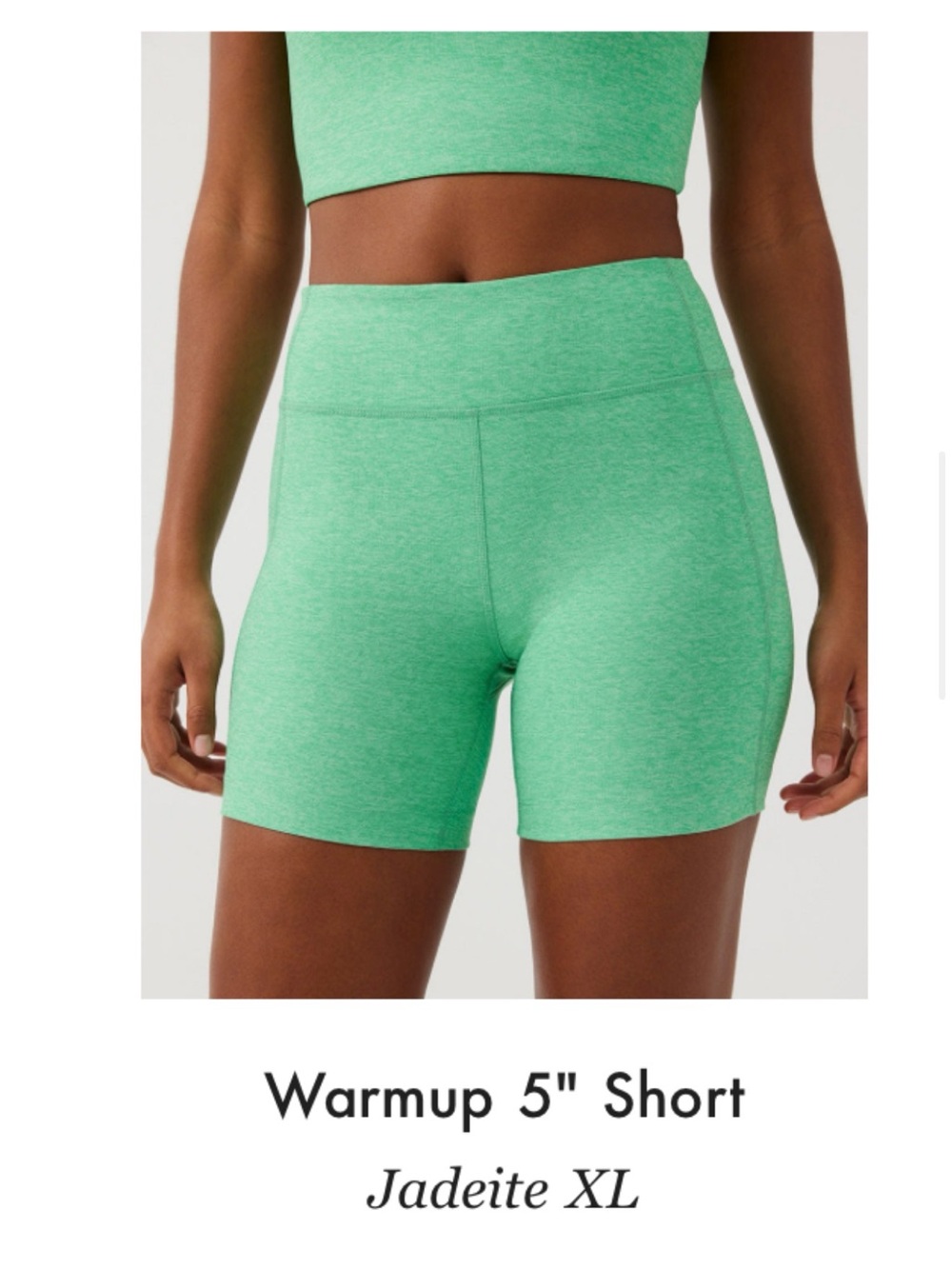Outdoor Voices Jadeite Green Warmup 5" Bike Shorts